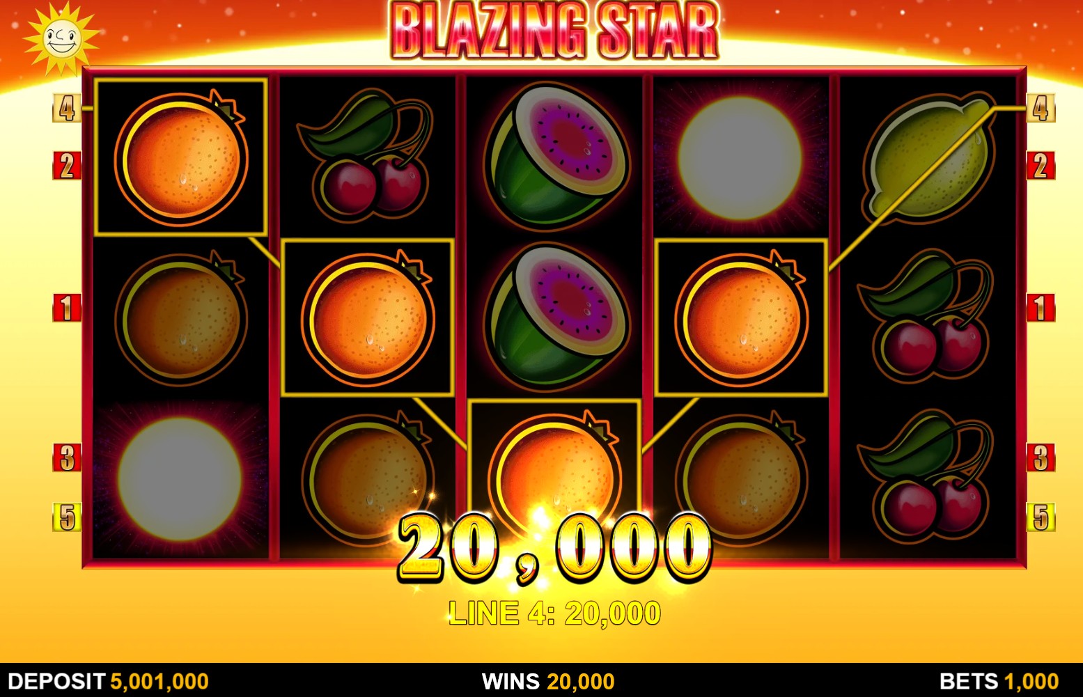 Blazing Star Slot paytable and symbols image